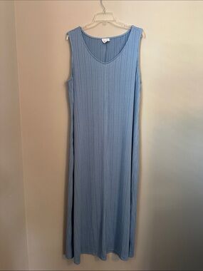 ANDREE BY UNIT Light Blue Ribbed Sleeveless Maxi Dress